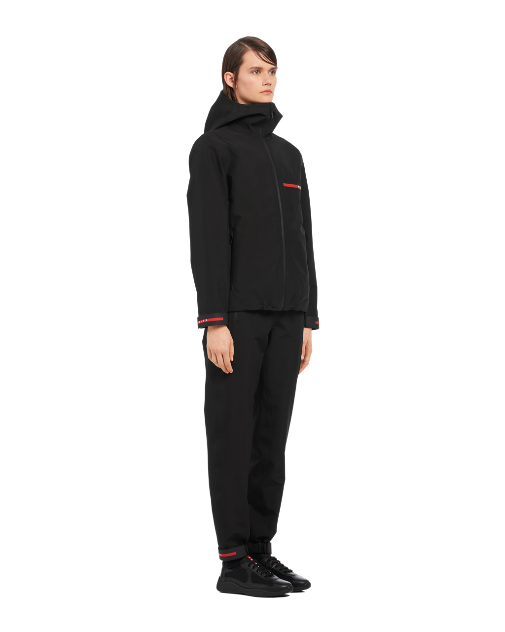 Prada Active Nylon Windbreaker Svarte | DKSFUJ907