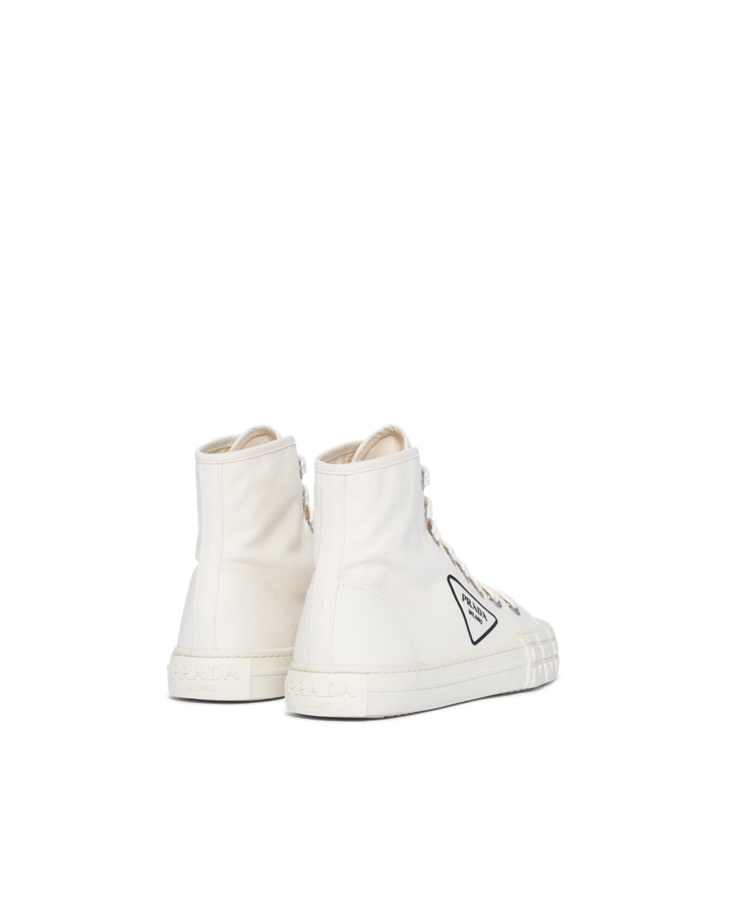 Prada Bomull Canvas High-top Sneakers Ivory | ORIJGL257