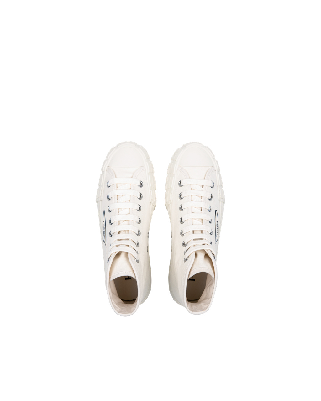 Prada Bomull Canvas High-top Sneakers Ivory | ORIJGL257