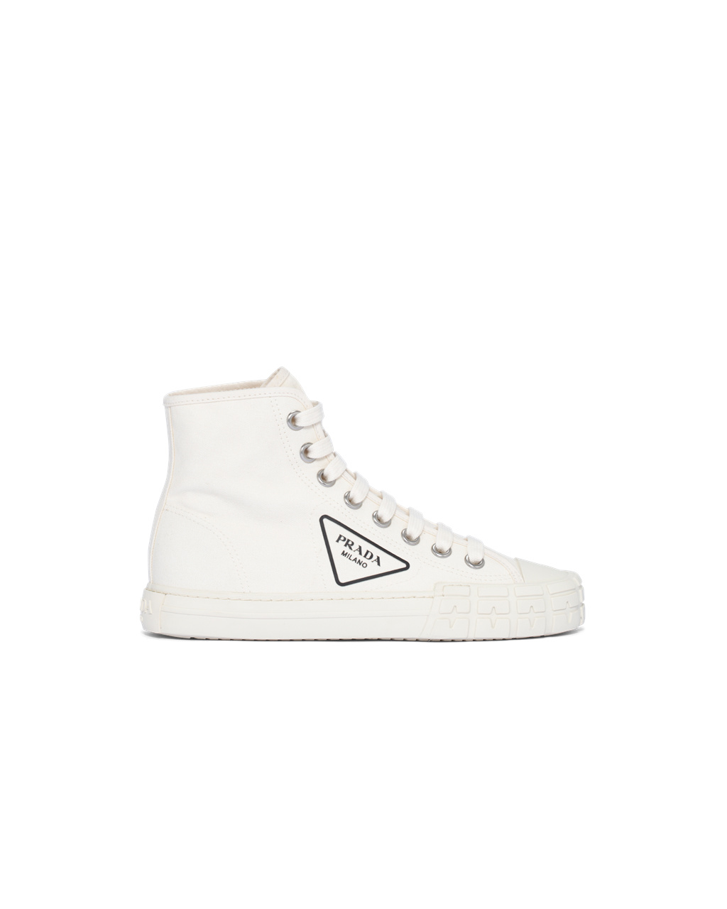 Prada Bomull Canvas High-top Sneakers Ivory | ORIJGL257