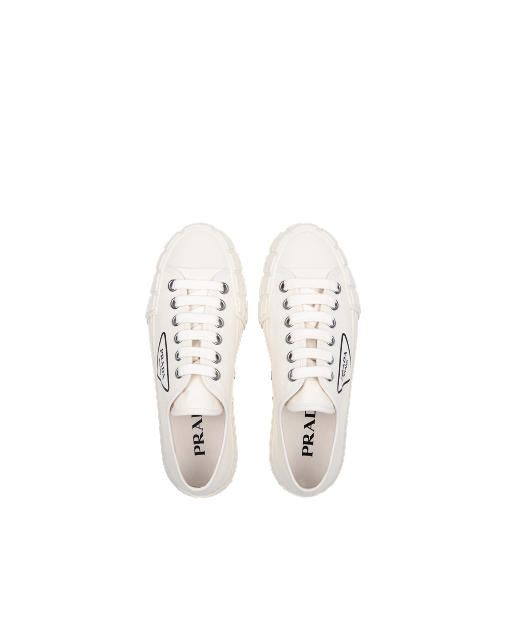 Prada Bomull Canvas Sneakers Ivory | OESCWY043