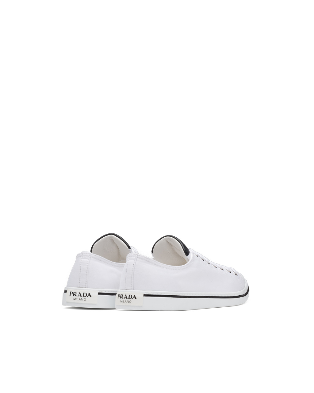 Prada Bomull Gabardine Pointy Sneakers Hvite | QRAEUB409