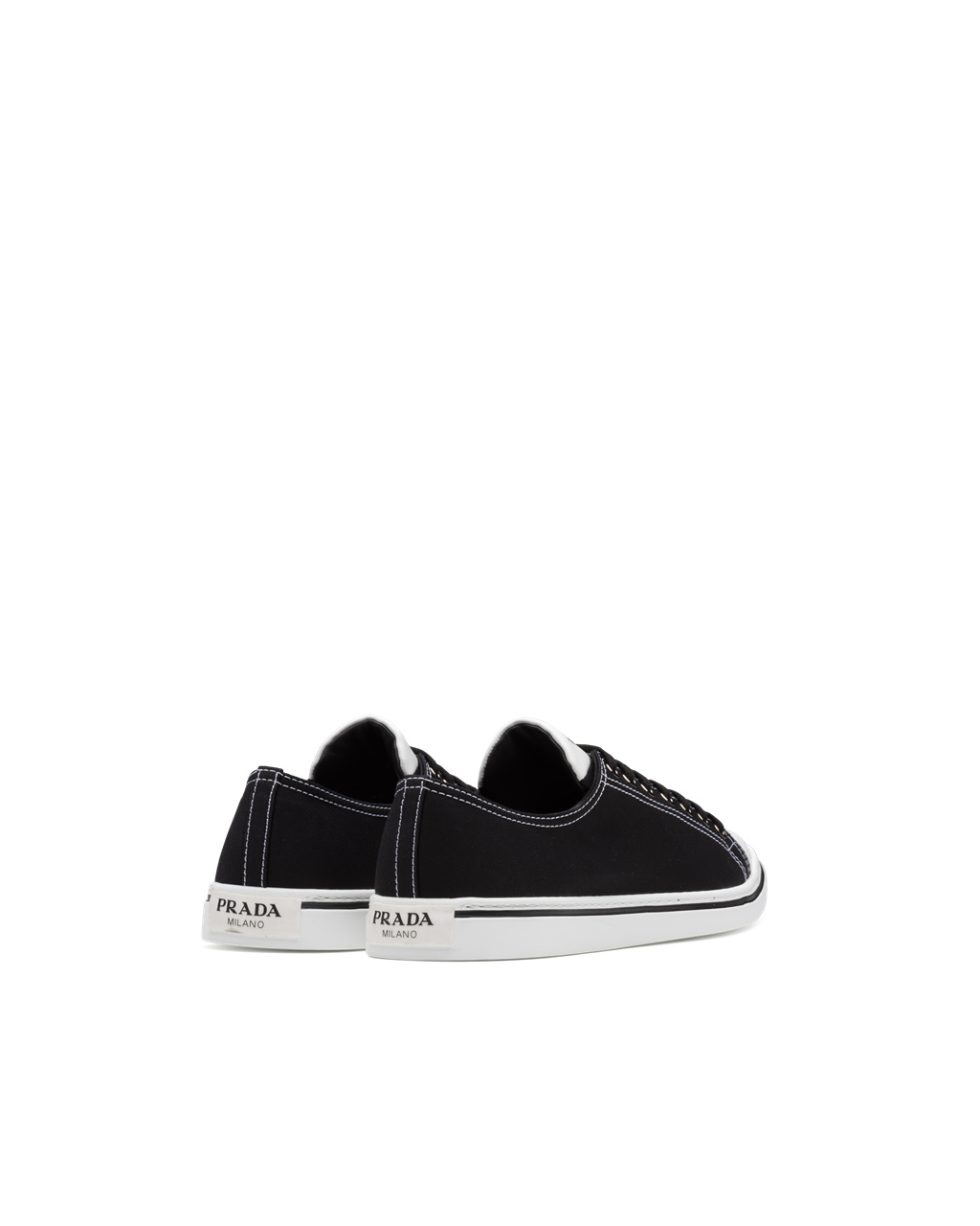 Prada Bomull Gabardine Pointy Sneakers Svarte | IRFGHJ253