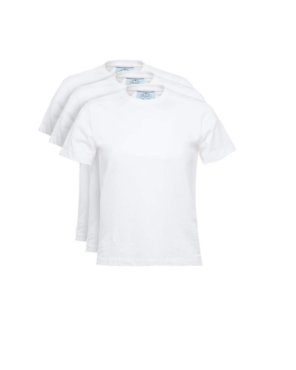 Prada Bomull Jersey T-shirt, 3 Pack Set Hvite | YIVPGX940