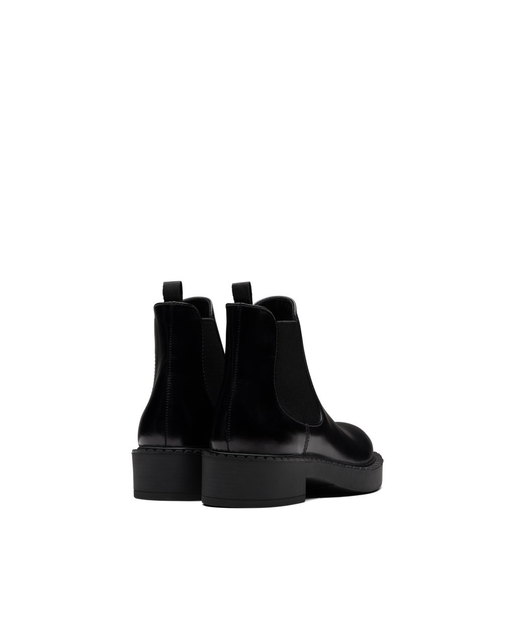 Prada Brushed Calf Lær Booties Svarte | 204-SQXGJA