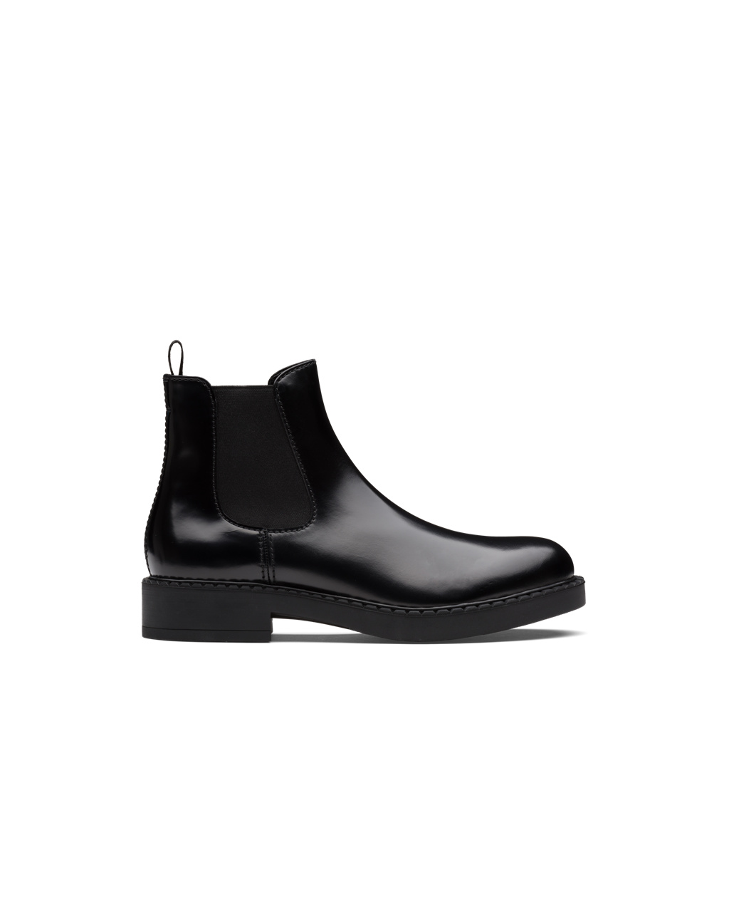 Prada Brushed Calf Lær Chelsea Boots Svarte | 718-OIYSCD