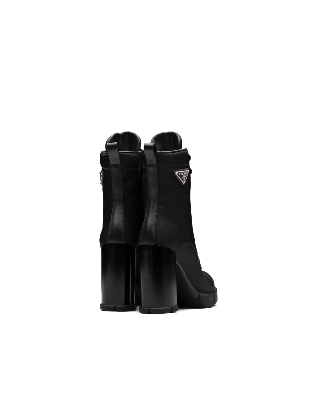 Prada Brushed Lær And Nylon Booties Svarte | 892-YRGSAJ