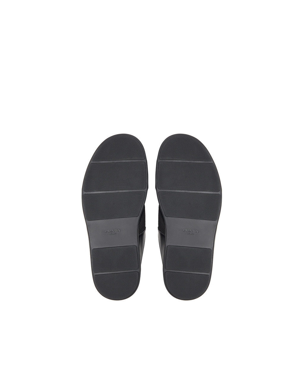 Prada Brushed Lær And Nylon Tape Crisscross Slides Svarte | DCJBXR698