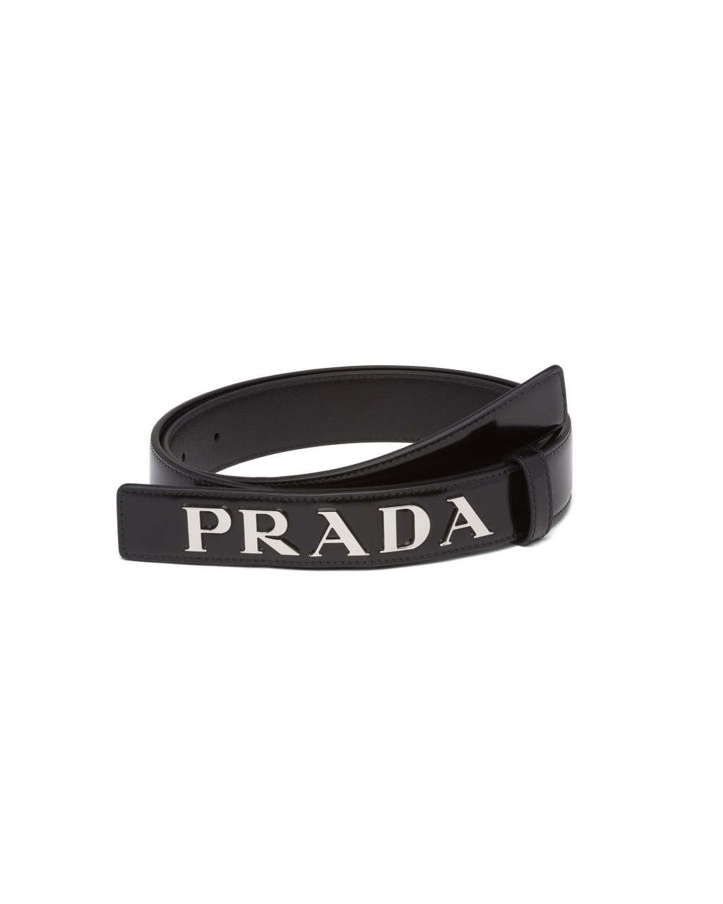 Prada Brushed Lær Belt Svarte | 398-BPRDWZ