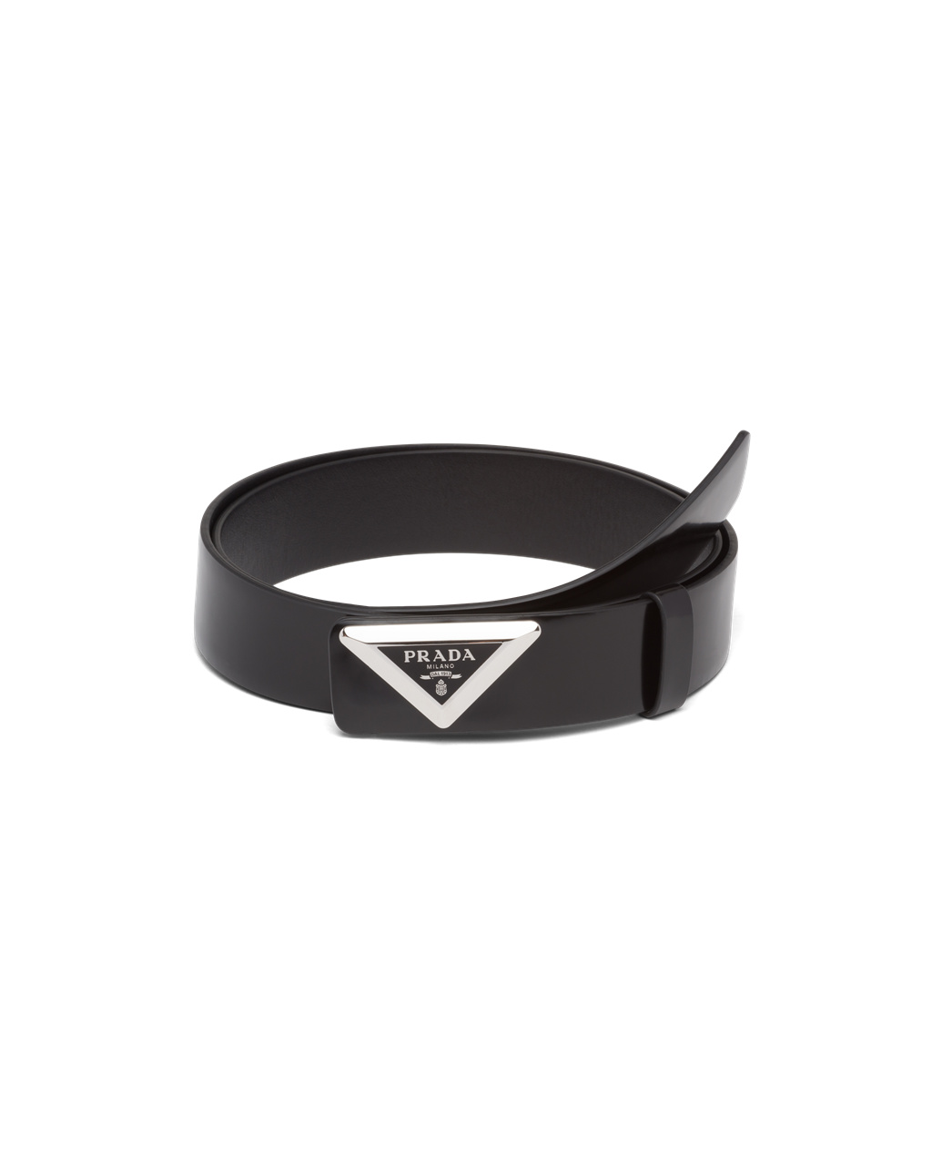 Prada Brushed Lær Belt Svarte | 937-AGYHJN