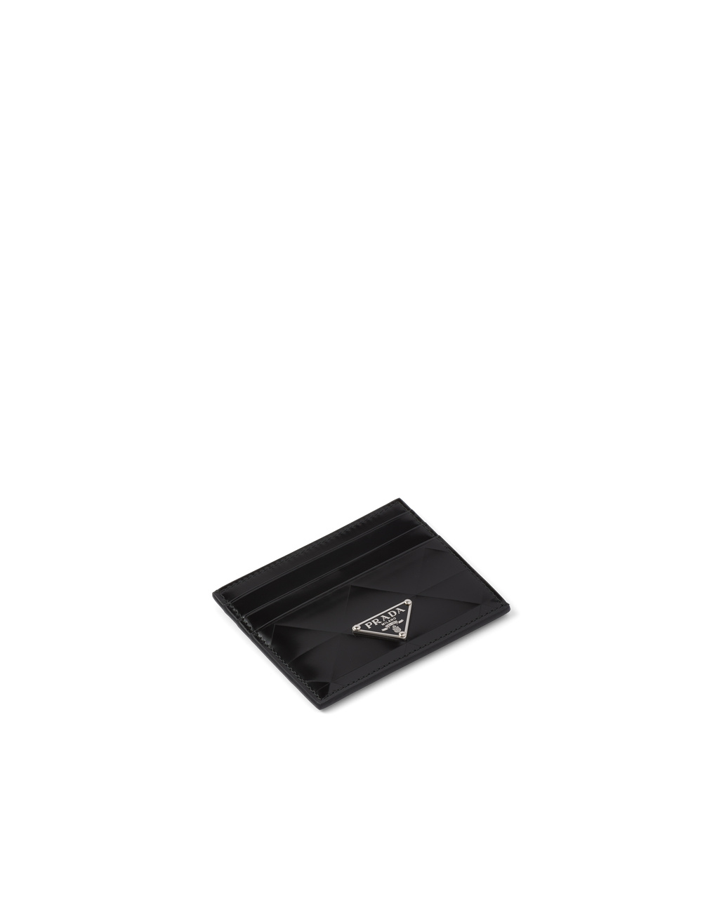 Prada Brushed Lær Card Holder Svarte | 976-DXVKRF