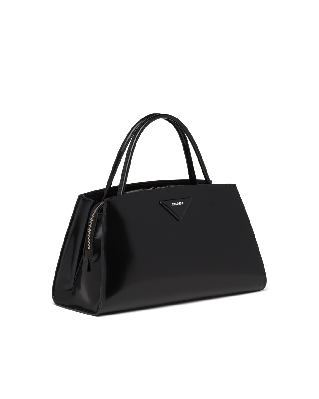 Prada Brushed Lær Handbag Svarte | JNMIPC268