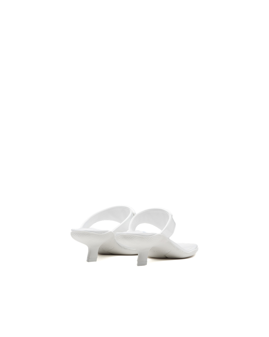 Prada Brushed Lær High-heeled Thong Sandals Hvite | 486-JDHVMF