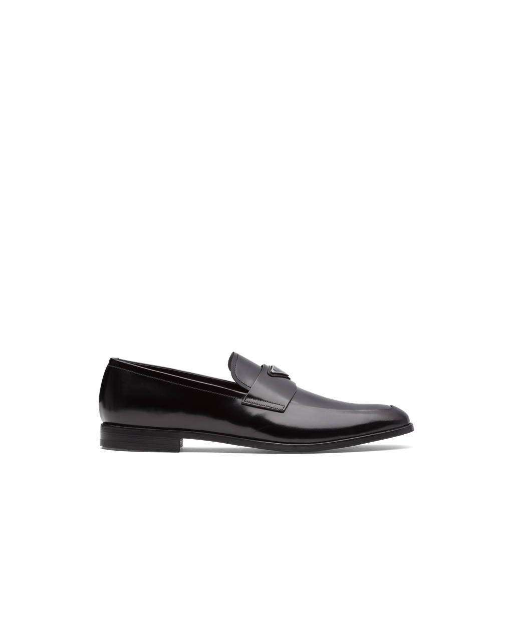 Prada Brushed Lær Loafers Svarte | 127-GBQMUY