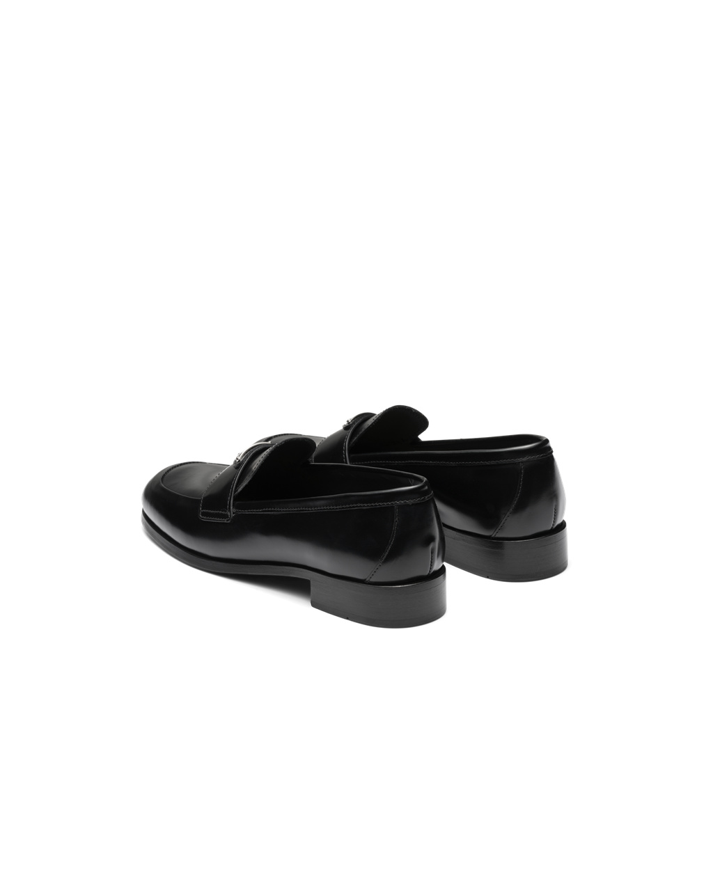 Prada Brushed Lær Loafers Svarte | 172-EDTZUY