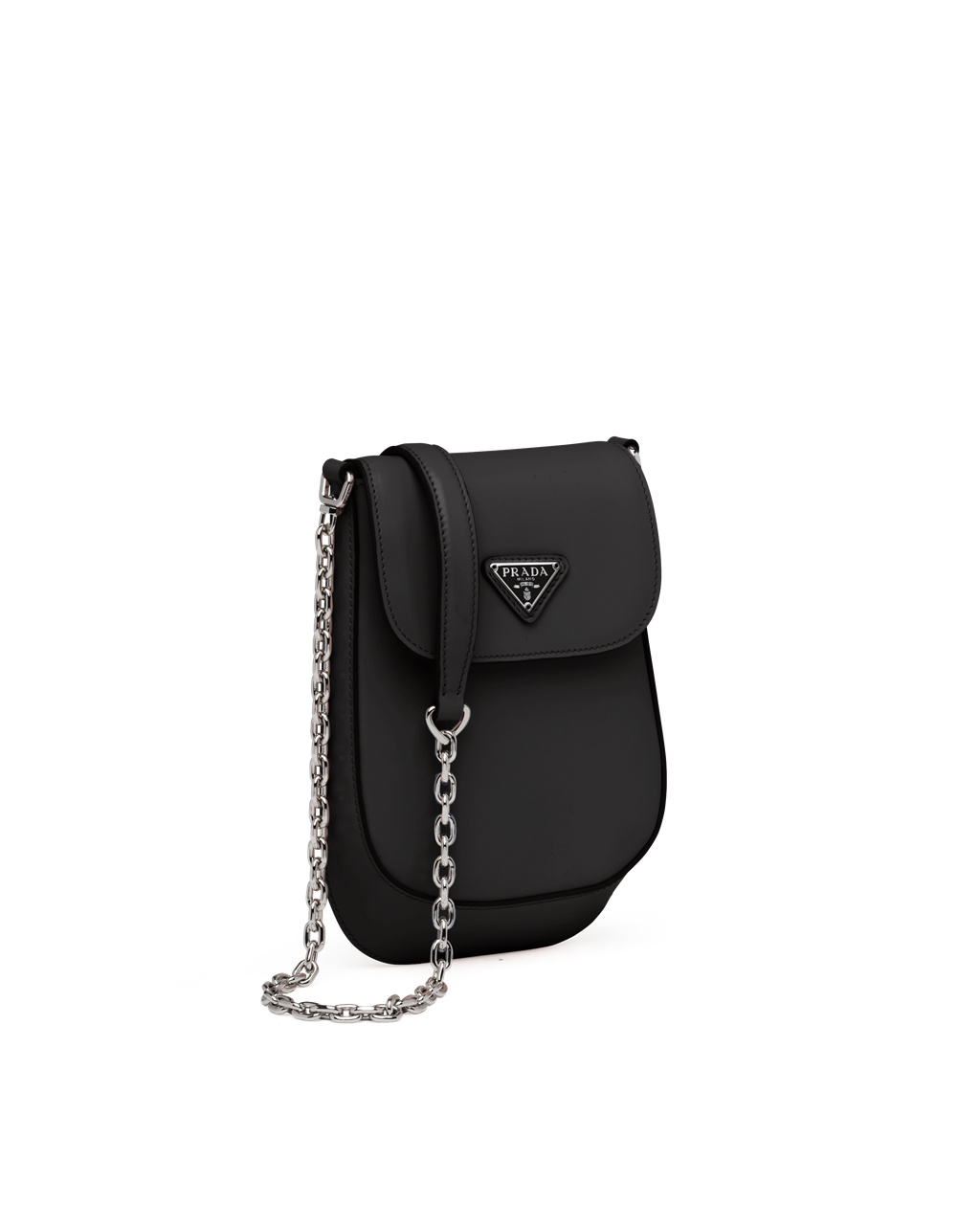 Prada Brushed Lær Mini-bag Svarte | 056-UEMIWV