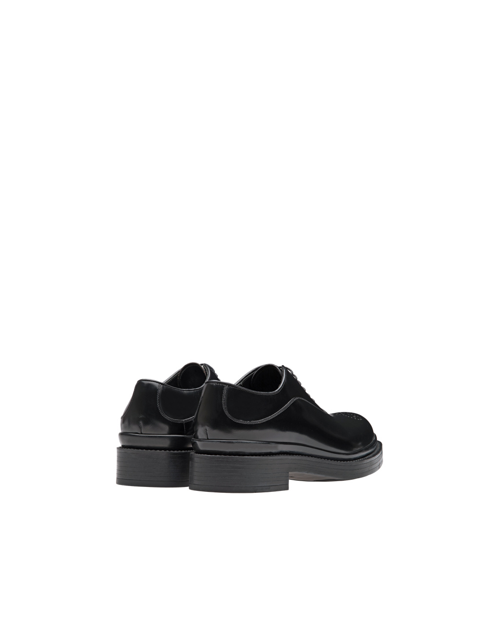 Prada Brushed Lær Oxford Shoes Svarte | 248-RFHVKX