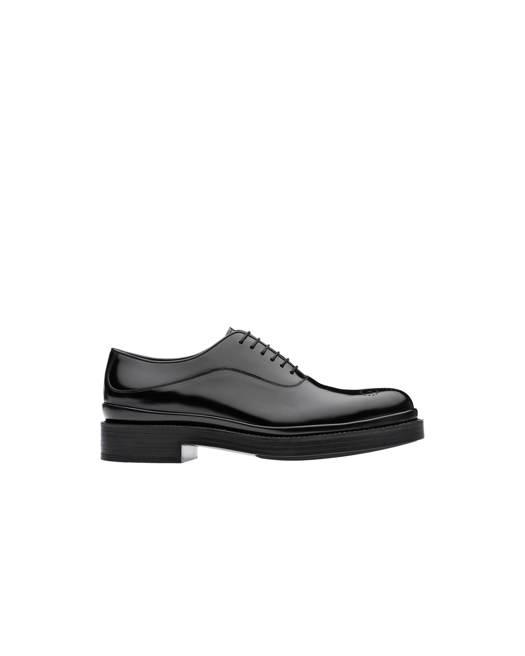 Prada Brushed Lær Oxford Shoes Svarte | 248-RFHVKX