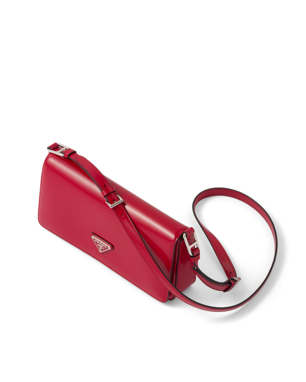 Prada Brushed Lær Prada Femme Bag Scarlet | 261-UCNMHP