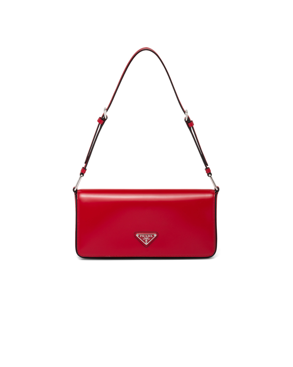 Prada Brushed Lær Prada Femme Bag Scarlet | 261-UCNMHP