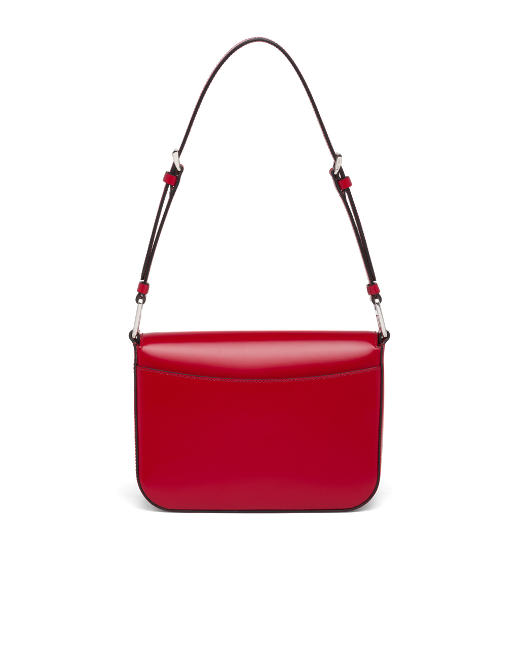 Prada Brushed Lær Shoulder Bag Scarlet | 356-SYQPNZ