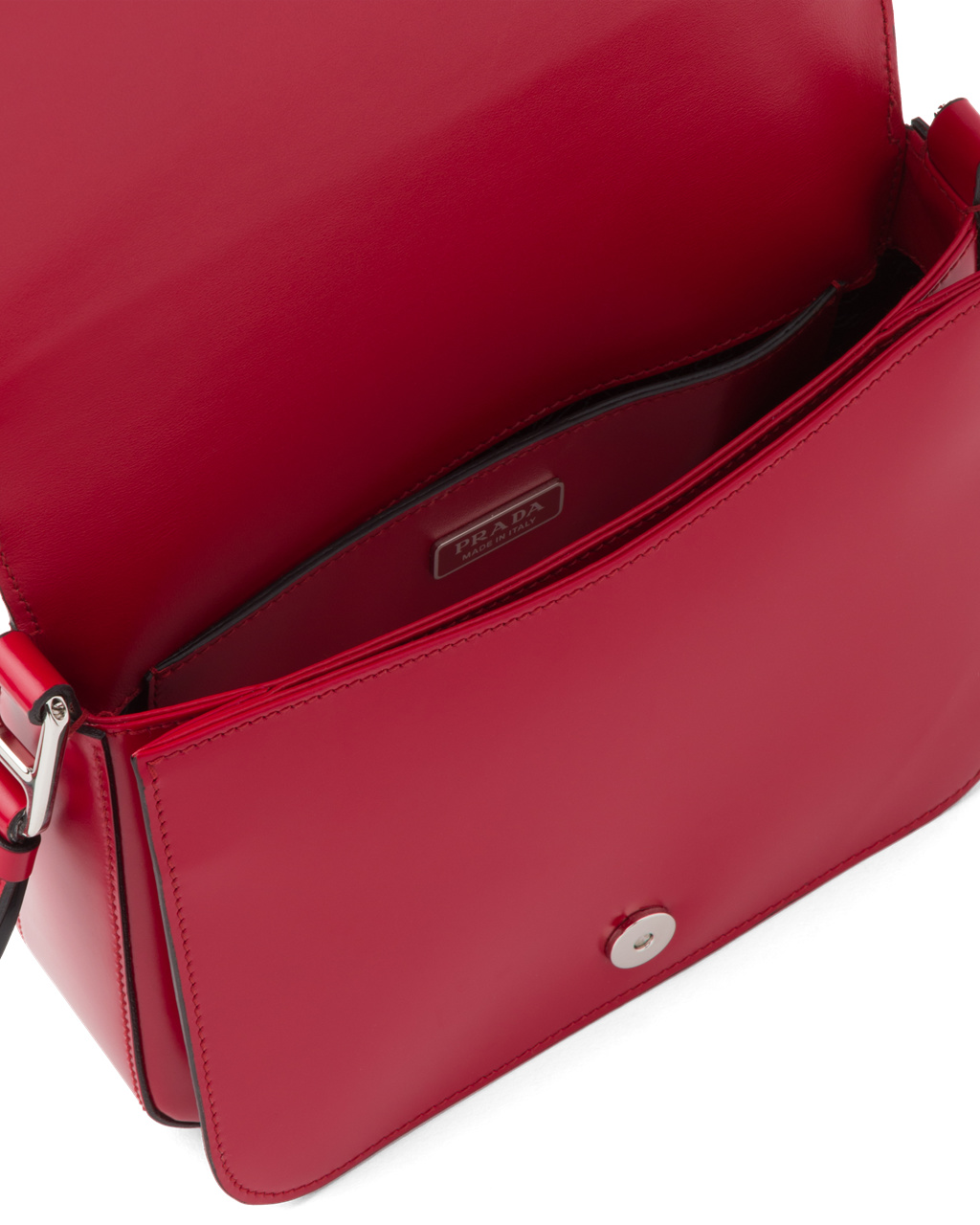 Prada Brushed Lær Shoulder Bag Scarlet | 356-SYQPNZ