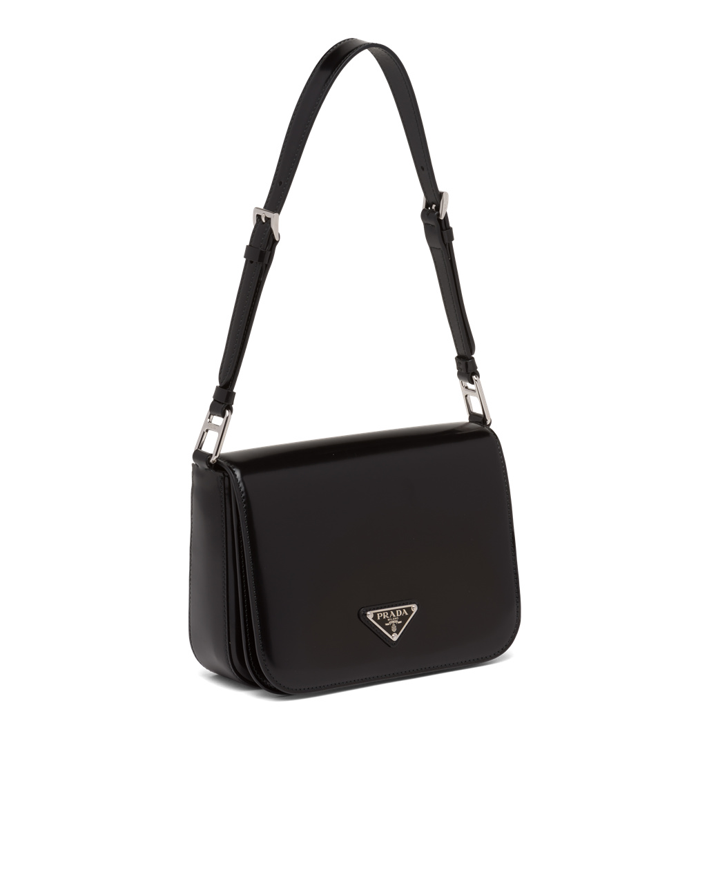 Prada Brushed Lær Shoulder Bag Svarte | 946-WCKEAU