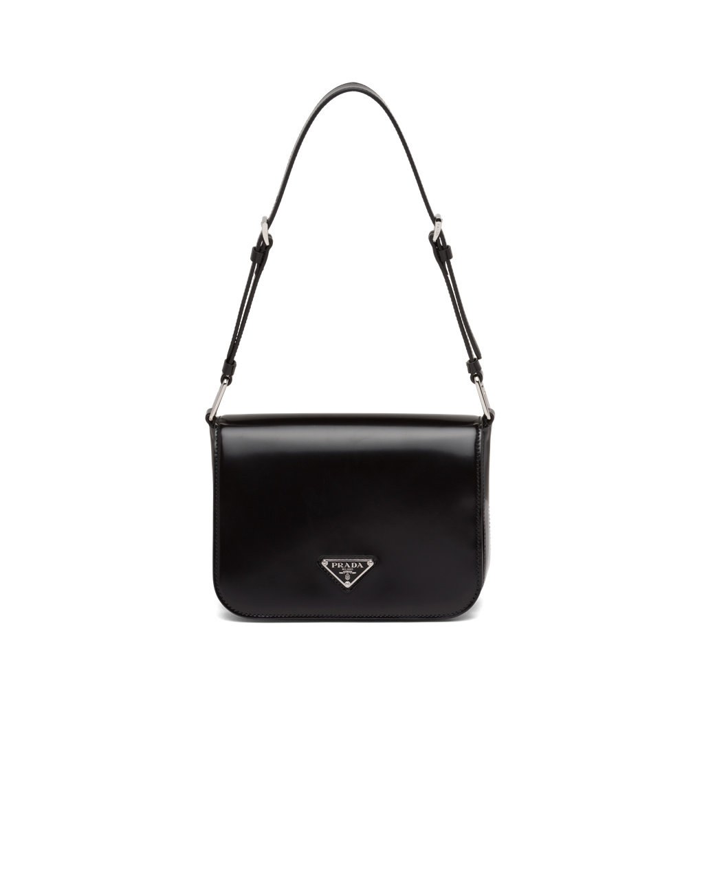 Prada Brushed Lær Shoulder Bag Svarte | 946-WCKEAU