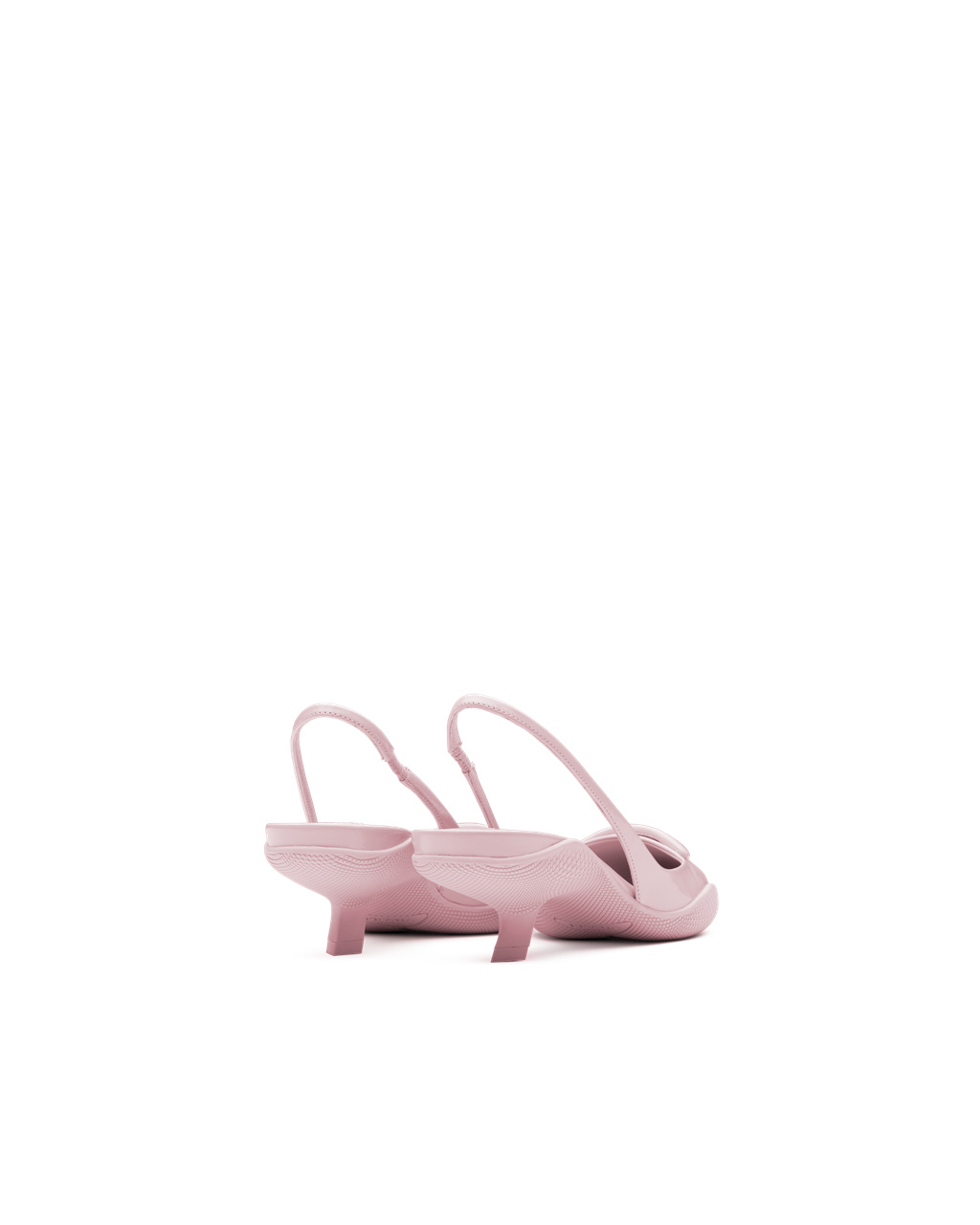 Prada Brushed Lær Slingback Pumps Rosa | 023-ZGEKTP