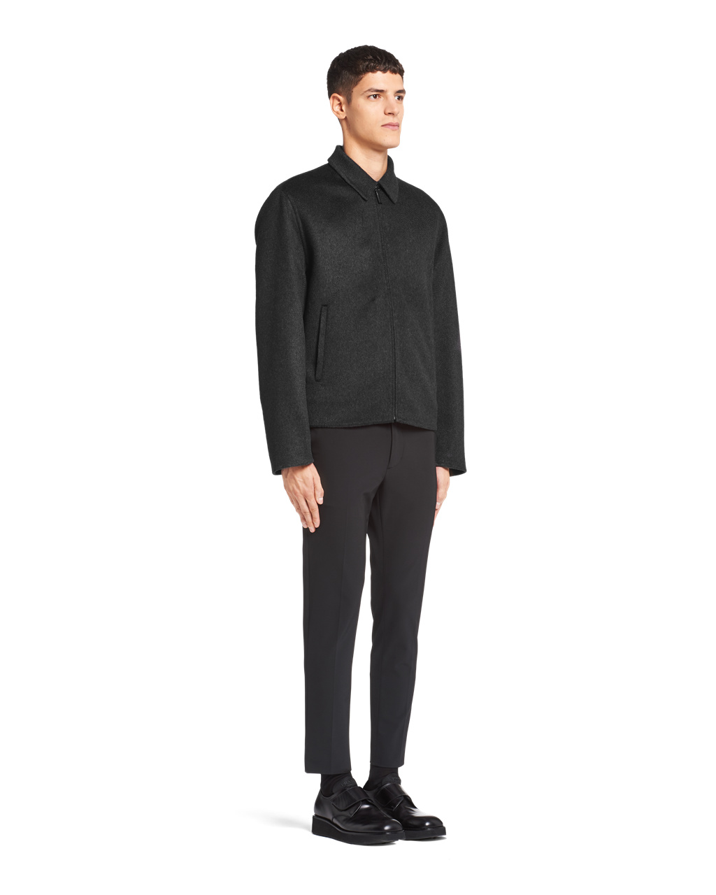 Prada Cashmere Blouson Jacket Svarte | 128-ANZDVY