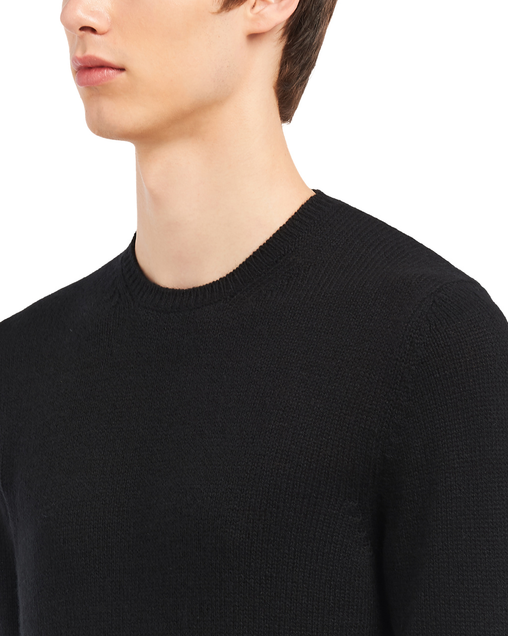 Prada Cashmere Crew-neck Genser Svarte | QCJBML935