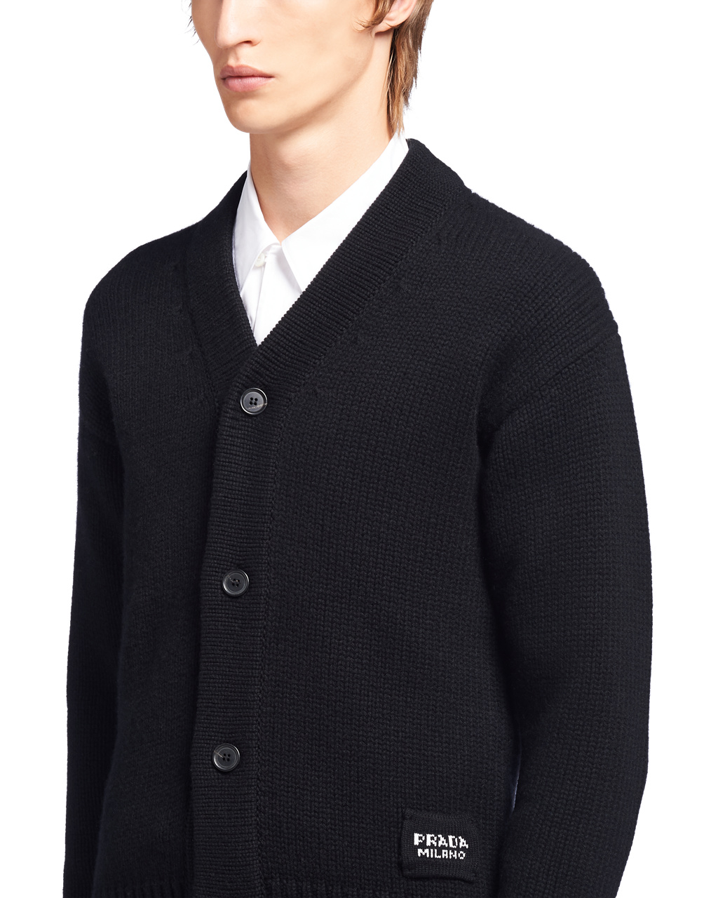 Prada Cashmere Knit Cardigan Svarte | ESNWKT419