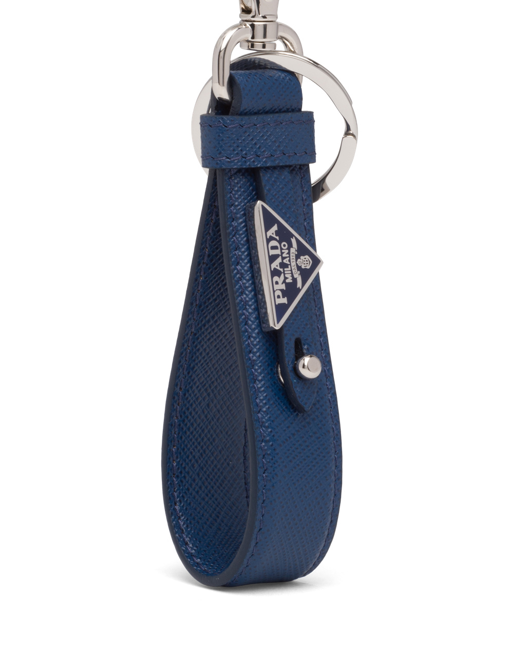 Prada Customized Saffiano Lær Keychain Bluette | 839-EIDMWP