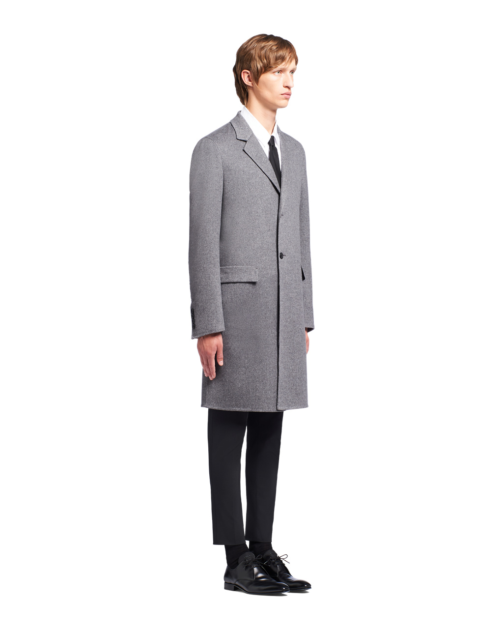 Prada Double Cashmere Coat Slate Gray | 736-SXUWVB