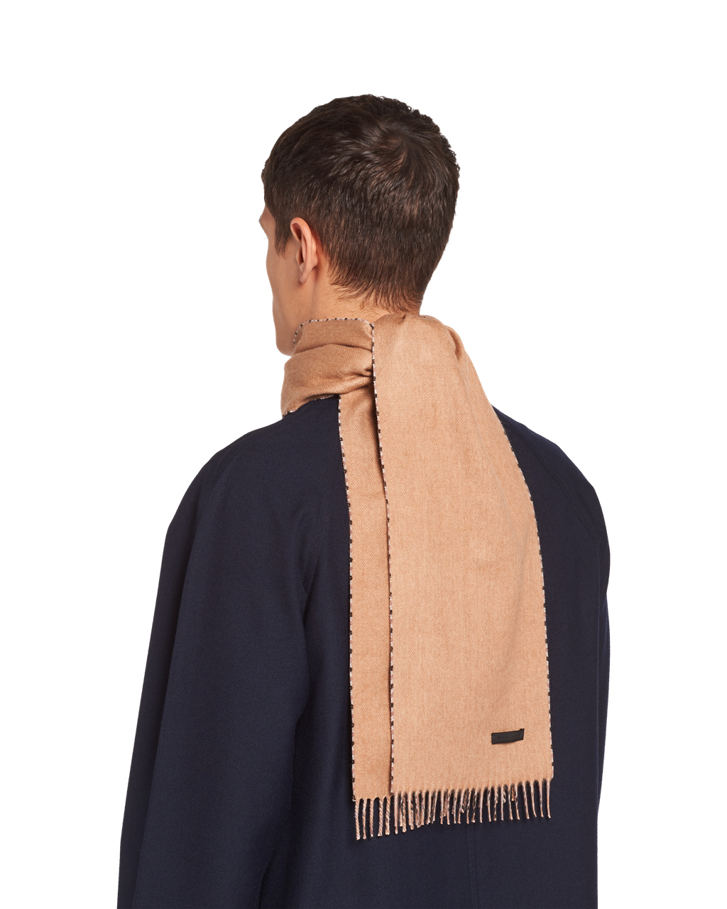 Prada Double Cashmere Scarf Brune | 023-JOCZSV