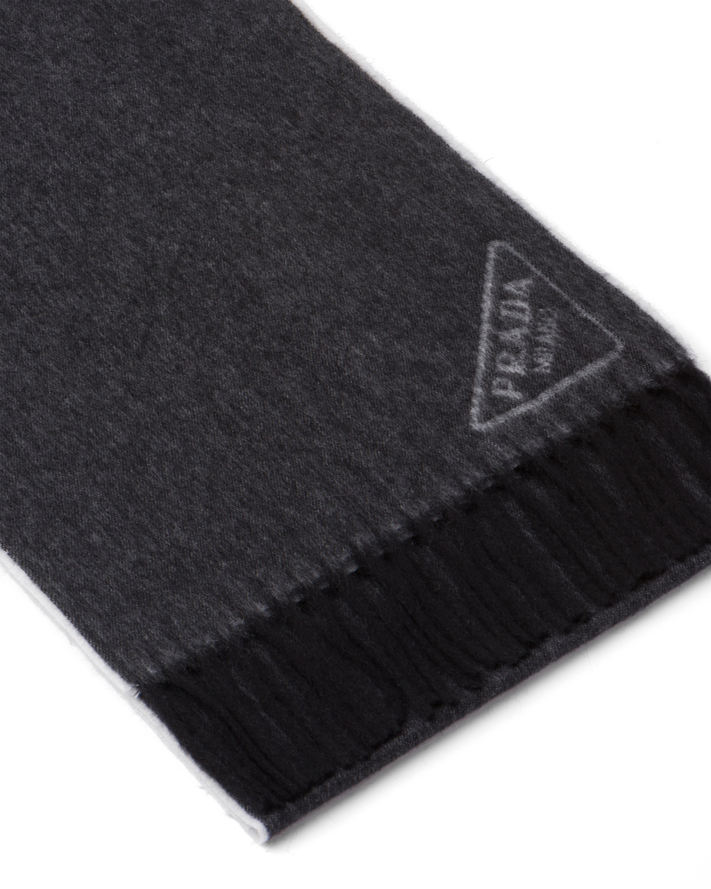 Prada Double Cashmere Scarf Svarte Hvite | 842-XCFZRY