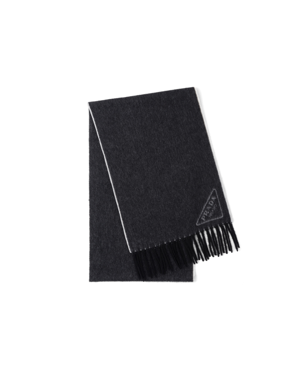 Prada Double Cashmere Scarf Svarte Hvite | 842-XCFZRY