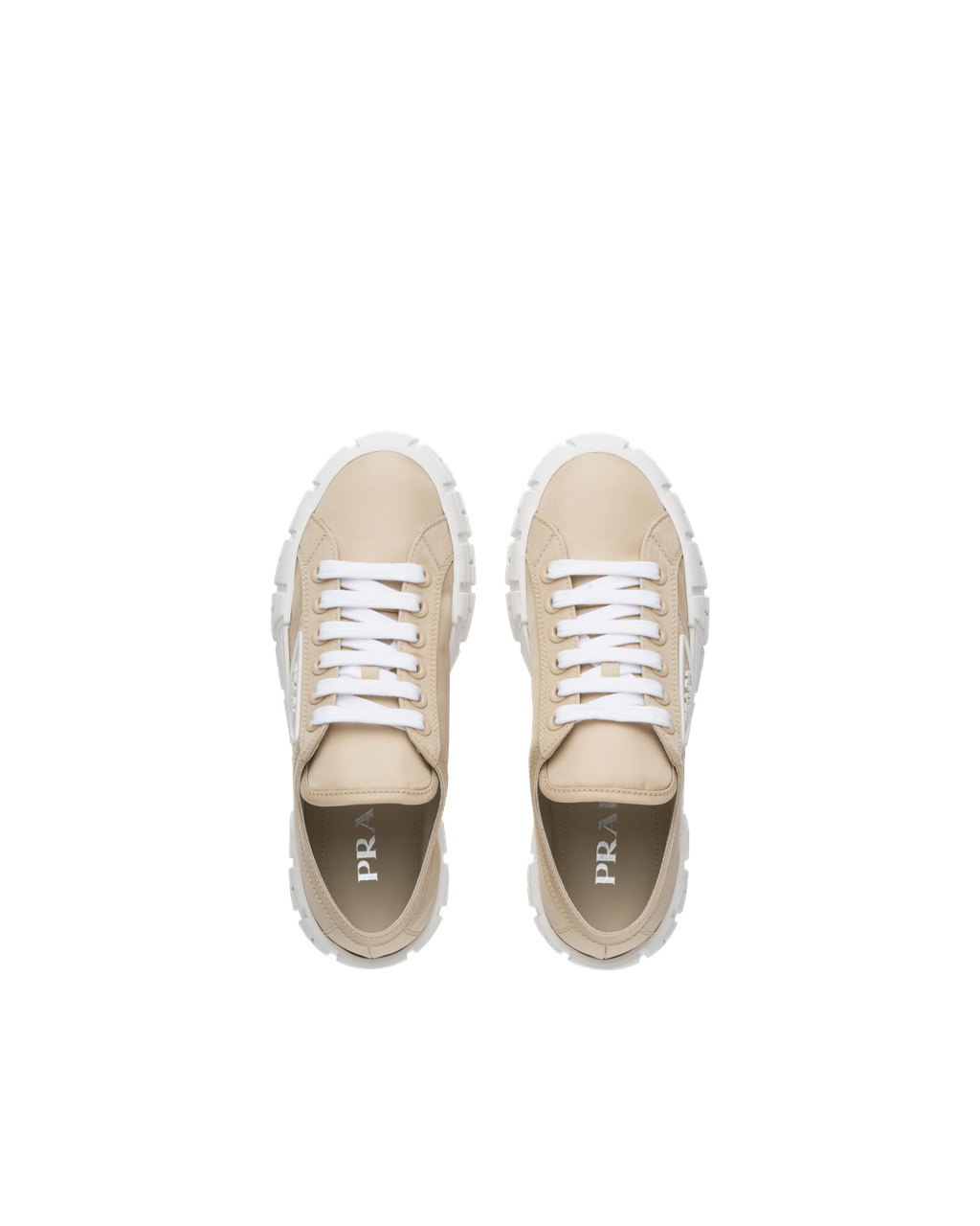 Prada Double Wheel Nylon Gabardine Sneakers Beige | DAPRVN891