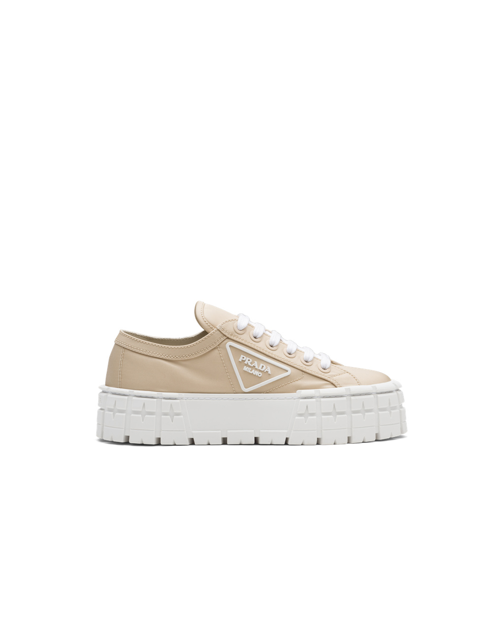 Prada Double Wheel Nylon Gabardine Sneakers Beige | DAPRVN891