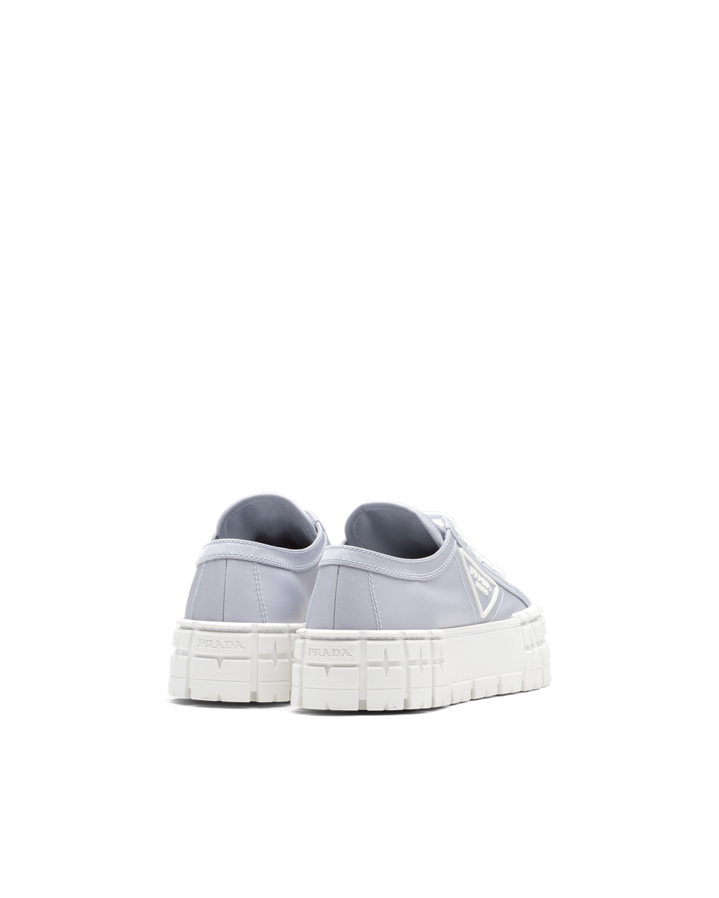 Prada Double Wheel Nylon Gabardine Sneakers Blå | NQUCHL063