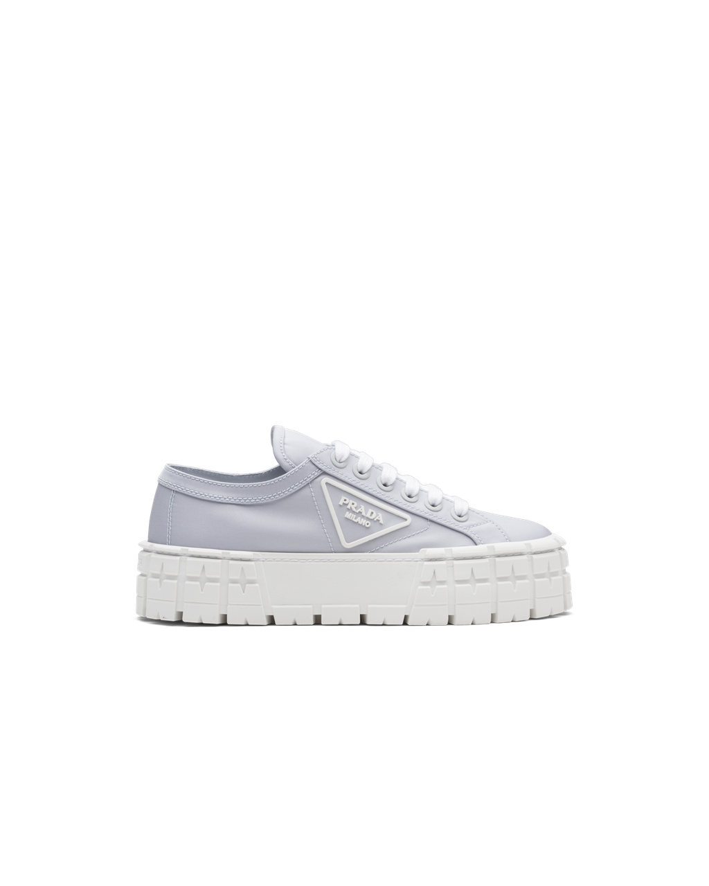 Prada Double Wheel Nylon Gabardine Sneakers Blå | NQUCHL063