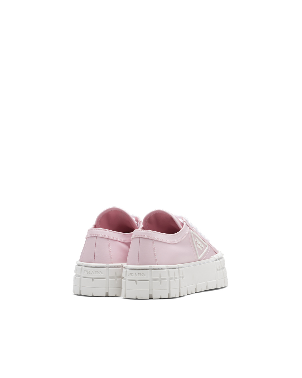 Prada Double Wheel Nylon Gabardine Sneakers Rosa | QNEHXA014