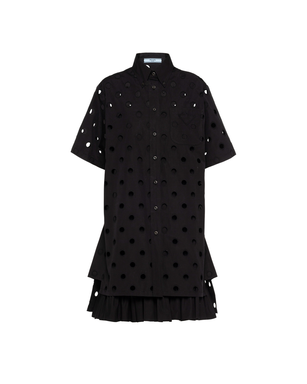 Prada Eyelet Blonder Poplin Minidress Svarte | 645-RWGJNC