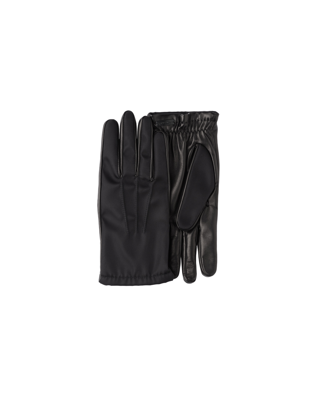 Prada Fabric And Lær Gloves Svarte | 785-YFCXDI