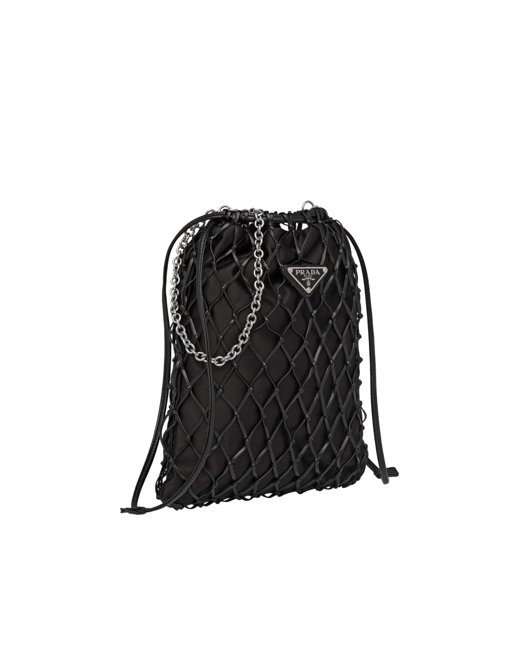 Prada Fabric Mesh Bag Svarte | 170-ACOIKL