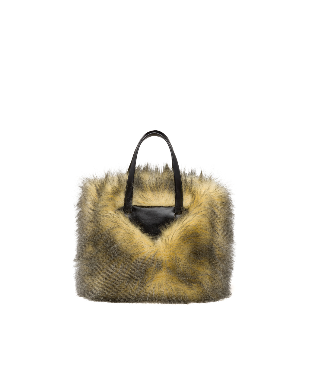 Prada Faux Fur Fabric Tote Bag Gul Svarte | BWCDMP804