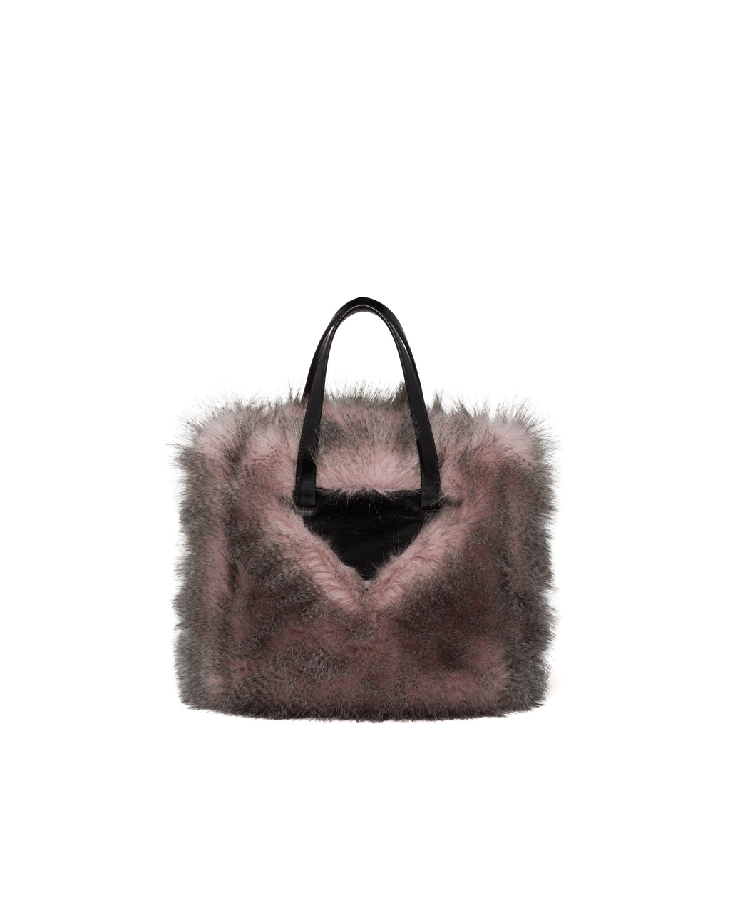 Prada Faux Fur Fabric Tote Bag Hvite Svarte | WHPZBO046