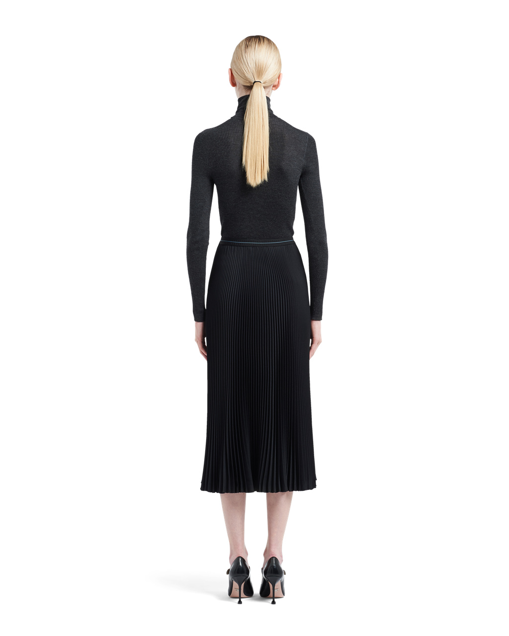 Prada Fluid Twill Skirt Svarte | EXSPCG378