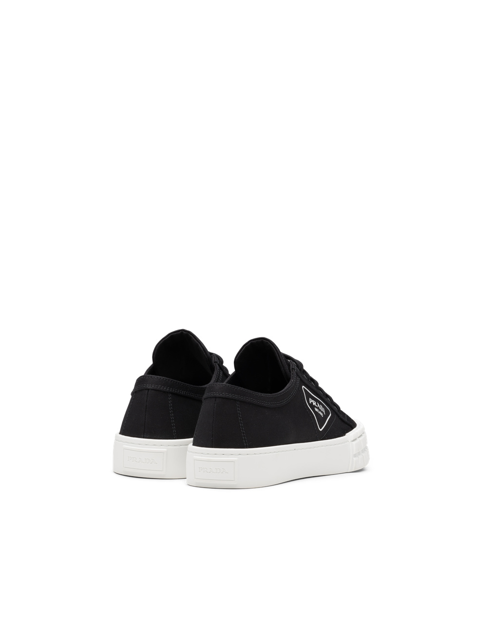 Prada Gabardine Fabric Sneakers Svarte Hvite | KNDHGR602