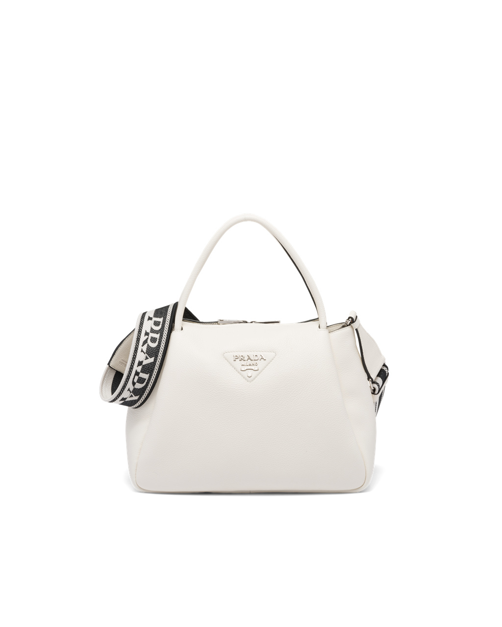 Prada Large Lær Handbag Hvite | 607-IWVGBE